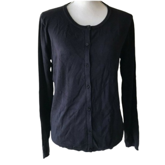 MANGO Cardigan round neck BUTTON DOWN dark blue color - Picture 1 of 8